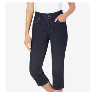 NEW Secret Solutions™ Tummy Smoothing Capri Jean By Woman Within, Size 30W